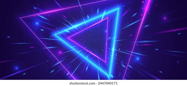 Futuristic Neon Colored Triangle Background