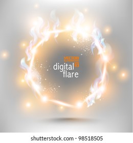 futuristic neon digital fire frame design