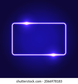 Futuristische Neonrahmen. blauer neunfarbiger Hintergrund