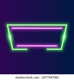 Futuristic Neon frame border. green and pink neon glowing background