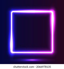 Futuristic Neon Frame Border Purple Blue Stock Vector (royalty Free 