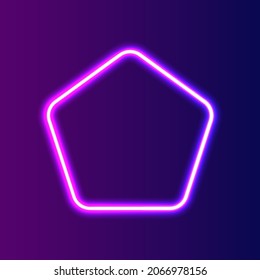 Borde futurista del marco neón. Fondo morado de neón brillante