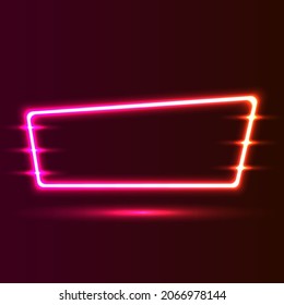 Futuristische Neonrahmen. roter neunfarbiger Hintergrund