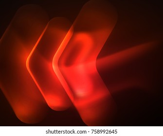Futurista neón brillando flechas de fondo tecno, líneas abstractas de tecnología 3d. Formas de dirección transparentes en el fondo de color. Fondo abstracto geométrico mínimo con efectos de luz