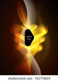 Futurista neón brillando flechas de fondo tecno, líneas abstractas de tecnología 3d. Formas de dirección transparentes en el fondo de color. Fondo abstracto geométrico mínimo con efectos de luz
