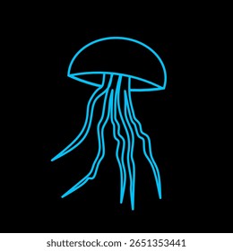 Futuristic neon glowing jellyfish design