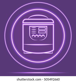 Futuristic Neon Glowing Shaver Icon Sensor style. Vector EPS10