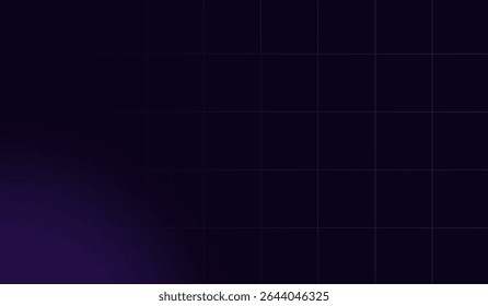 Futuristic Neon Grid Background with Dark Purple Aesthetic and Abstract Lighting Pattern for Digital Design or Wallpaper