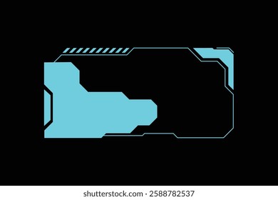 Futuristic Neon HUD Frame. Sci Fi Cyberpunk Interface Elements