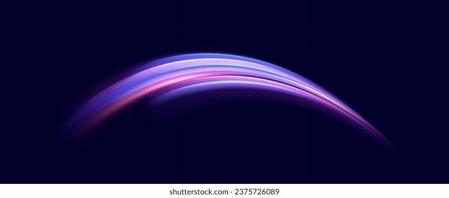 Futuristic neon light lines. Light movement effect, Neon speed lines. Dynamic light motion traces.