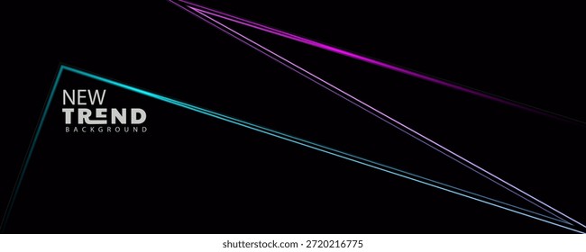 Futuristische Neon-Lichtlinien auf schwarzem Hintergrund für Technologie- und Innovationsthemen