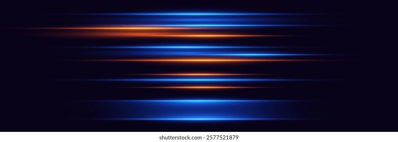 Futuristic neon light lines. Sparkling effect of laser beams. Vector EPS10