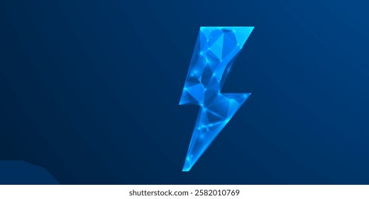 Futuristic Neon Lightning Bolt, Digital Energy Icon, Glowing Electric Power, Cyber Tech Spark, AI Symbol
