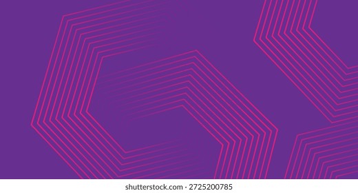 Fondo de arte de línea hexagonal de neón magenta futurista
