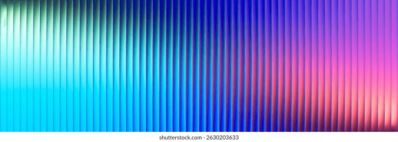 Futuristic neon ribbed fractal glass waves textures blend into mesmerizing gradient. Bold and dynamic design blending bright colors and geometry visuals full of energy and rhythm. Vector illustration
