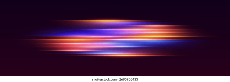 Futuristic neon speed lines with glowing light effect.