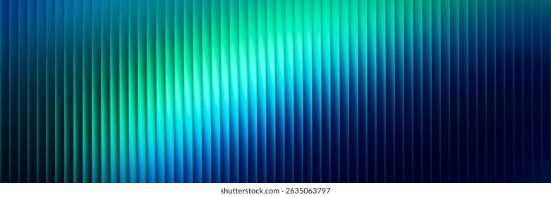 Futuristic neon texture with vibrant shades of blue green gradients and bright smooth fluted vertical lines. Bold dynamic design blending smooth tones and radiant colors for modern visual art project