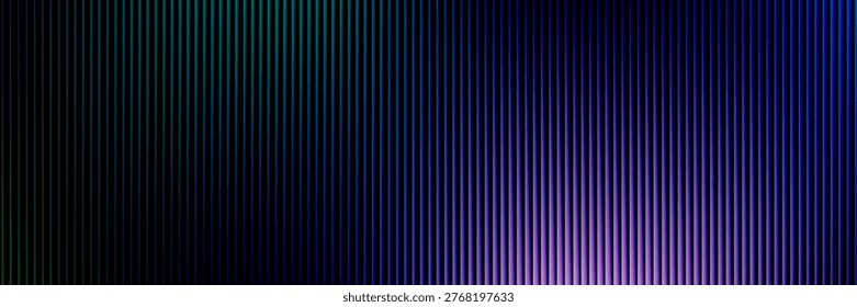 Futuristic neon texture with vibrant shades of blue green gradients and bright smooth fluted vertical lines. Bold dynamic design blending smooth tones and radiant colors for modern visual art project	
