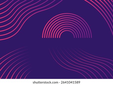 Futuristic Neon Wave Line Background with Gradient Stripes