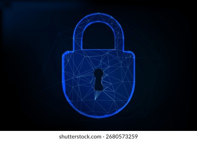 Candado de neón futurista que simboliza la ciberseguridad, el cifrado de datos y la privacidad en una red digital