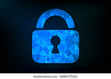 Candado de neón futurista que simboliza la ciberseguridad, el cifrado de datos y la privacidad en una red digital