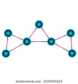 Futuristic network with neon glowing points brochure element design. Vector illustration with empty copy space for text. Editable shapes for poster decoration. Creative and customizable frame