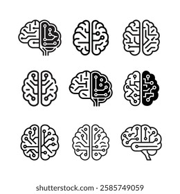 Futuristic Neural Brain Technology Illustrations