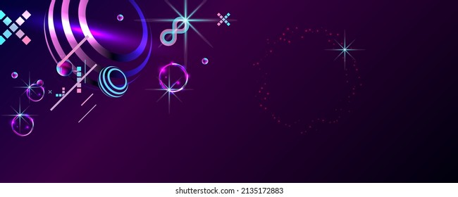 Futuristic new trend abstract circular geometric background neon star style cyberpunk cyber style. Circular geometric centric motion