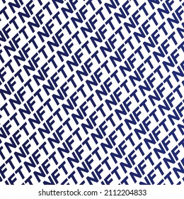 Futuristic NFT crypto text seamless pattern background banner vector design. Non Fungible Token template. Blockchain modern pixel art.