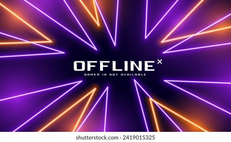 futuristic offline gaming sporty banner with neon effect vector