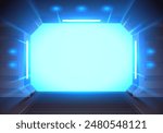 Futuristic Open Laboratory Door Or Space Ship Gate