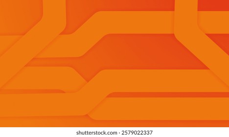 Futuristic Orange Gradient Background with 3D Geometric Layers