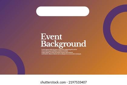 Fondo abstracto de color naranja futurista y gradiente púrpura con anillos adornos. Fondo editable con espacio. Adecuado para eventos, conferencias, seminarios, talk show, encuentro y exhibición.