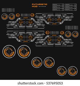 Futuristic orange virtual graphic touch  user interface