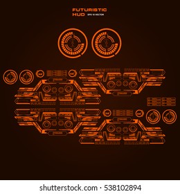 Futuristic orange virtual graphic touch  user interface