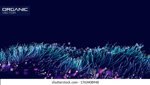 Futuristic organic technology vector background. Abstract grass for wallpaper design.