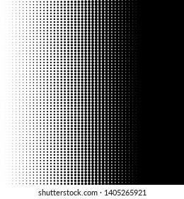 Futuristic panel. Grunge dotted backdrop with circles, dots, point. Abstract monochrome halftone pattern. Design element for web banners, posters, cards, wallpapers, sites. Black and white color