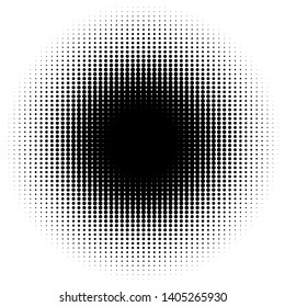 Futuristic panel. Grunge dotted backdrop with circles, dots, point. Abstract monochrome halftone pattern. Design element for web banners, posters, cards, wallpapers, sites. Black and white color