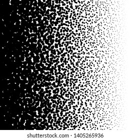Futuristic panel. Grunge dotted backdrop with circles, dots, point. Abstract monochrome halftone pattern. Design element for web banners, posters, cards, wallpapers, sites. Black and white color