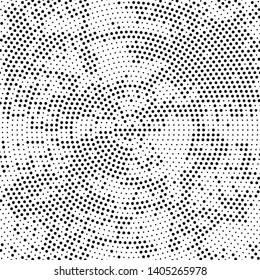 Futuristic panel. Grunge dotted backdrop with circles, dots, point. Abstract monochrome halftone pattern. Design element for web banners, posters, cards, wallpapers, sites. Black and white color