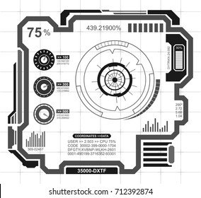 Futuristic panel. HUD interface. White background
