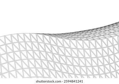 Futuristic Parametric Architecture with Geometric Grid Structure

