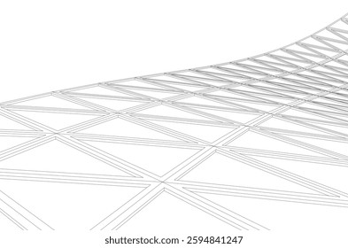 Futuristic Parametric Architecture with Geometric Grid Structure
