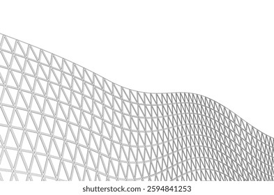 Futuristic Parametric Architecture with Geometric Grid Structure
