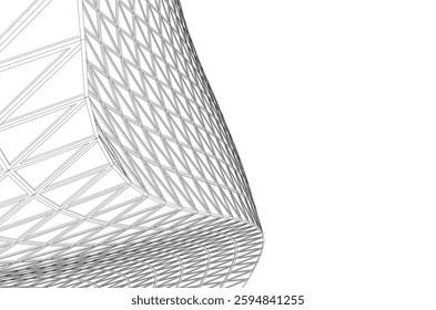 Futuristic Parametric Architecture with Geometric Grid Structure
