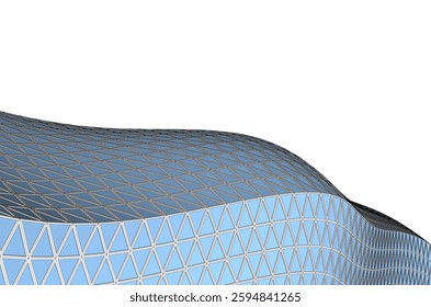 Futuristic Parametric Architecture with Geometric Grid Structure
