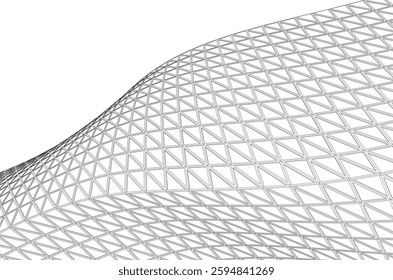 Futuristic Parametric Architecture with Geometric Grid Structure
