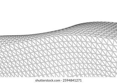 Futuristic Parametric Architecture with Geometric Grid Structure
