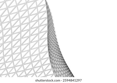 Futuristic Parametric Architecture with Geometric Grid Structure
