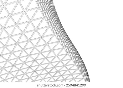 Futuristic Parametric Architecture with Geometric Grid Structure
